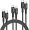 Elebase PS5 Controller Charger Cable 1/2/3M 3Pack,PS5 Pro Controller Charging Cord for PlayStation 5 DualSense Controller,Switch 2 Controller,X-Box Series X/S,Elite Series 2 Controller,Black