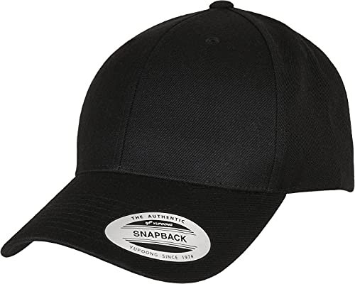Flexfit Unisex 6789M-Premium Curved Visor Snapback Cap Baseballkappe, Black, one Size