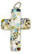 Pendentif en forme de croix en verre de Murano - Environ 3 5 x 2 5 cm - Multicolore