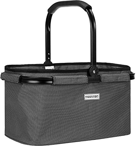 anndora Einkaufskorb WOOVEN GREY 22 Liter Picknickkorb - Grau