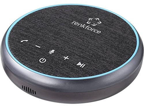 Renkforce RF-4767678 Konferenzlautsprecher Bluetooth®, USB, Audio, Stereo (3.5 mm Klinke) Schwarz