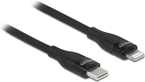 Delock Daten- und Ladekabel USB Type-C™ zu Lightning™ schwarz 1 m MFi