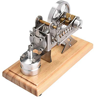 Holz + Metall Stirlingmotor, LED Luft Stirlingmotor Strom Stromgenerator Modell Lustige Bildung für Demonstration und Forschung, Geschenkideen