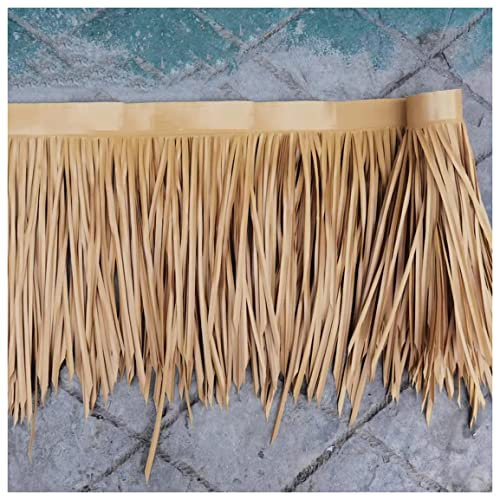 NAKAN Kunststoff Palmendach Reetdach Schindel Palmen Strohrollen, Palmenblätter Palmenschirm Gras-Strohdach für Tiki Bar Hütten Hawaii Dekoration(Size:0.5x3m/1.6x10ft,Color:gelb)