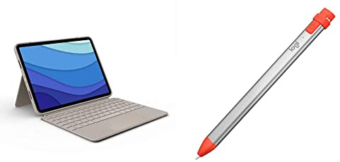 Logitech Combo Touch keyboard case for iPad Pro 11-inch (1st gen - 2018 | 2nd gen - 2020 | 3rd gen - 2021) Crayon digital pencil for all iPads (2018 releases and later) - QWERTY UK