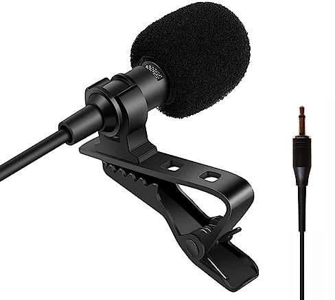 Sujeetec Lavalier Microphone Lapel Microphone Compatible with Portable Voice Amplifier Wireless Transmitter - Unidirectional Condenser Mic – 3.5mm Mono TS Plug