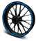 16-teiliges Set Felgenrandaufkleber Sticker für Motorrad Auto Felgen Stripes Design Komplett Set Felgenaufkleber für 15 16 17 18 19 Zoll MR018 (Neon Blau, Matt)