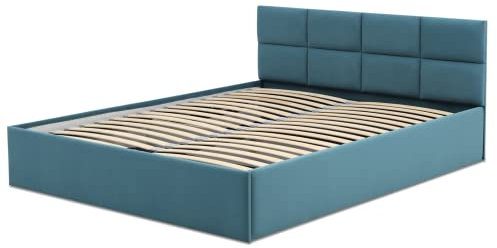 Polsterbett Monos 140x200 mit Bettkasten! Doppelbett mit Lattenrost! Best Stauraumbett! (Trinity 13)