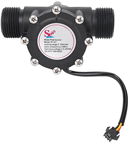 1 Stück Wasserflusssensor DN25 DC3,5-24V 1 2-100L / Min Hall Durchflussmesser Wärmepumpe Warmwasserbereiter Zähler Durchflussmesser Zähler