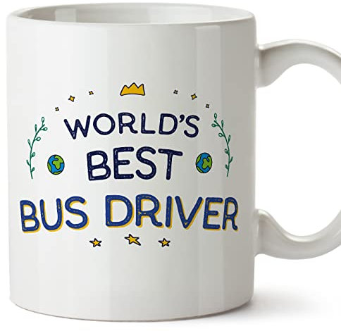 MUGFFINS Bus Driver Mug - in English - World's Best - Funny Gift for Colleagues - Ceramic 11oz Mug