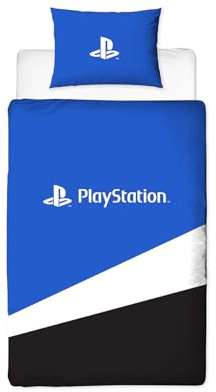 Character World PlayStation Official Single Duvet Cover Set, Banner Design | Reversible 2 Sided Bedding Cover Official Merchandise Including Matching Pillow Case | Gaming Single Bed Quilt