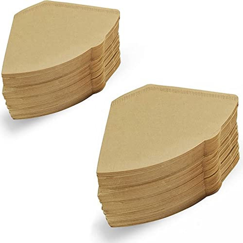 Kaffeefilter, 200 Stück 2-4 Tassen Kegel Naturpapier Filter (natürlich ungebleicht, U-förmig, 200 Stück)