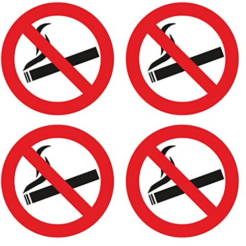pubblimania 4 prohibidos fumar PVC resistente para exterior e interior (4 prohibidos fumar Ø14)