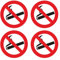 pubblimania 4 prohibidos fumar PVC resistente para exterior e interior (4 prohibidos fumar Ø14)