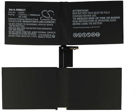 vhbw Batterie Compatible avec Apple iPad Pro 12.9 5 A2378, A2379, A2461, A2462 Tablette Pad (10500mAh, 3,82V, Li-polymère)
