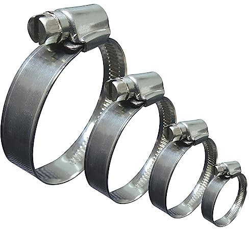 4 Stück Edelstahlschelle Schlauchschelle Ø 100-120mm | Edelstahl W4 V2A 1.4301 rostfrei | Grosse Auswahl 12-260mm 1/10/20/50/100er Stück Packs | T-Bolt clamp Schlauchklemme | Premium
