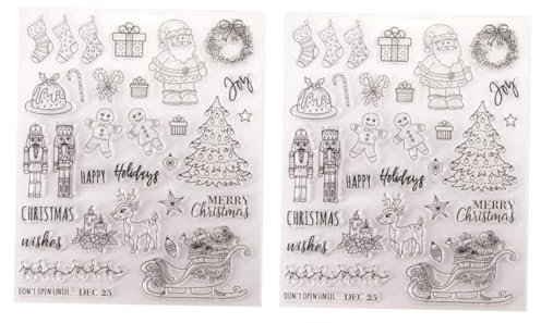 STOBOK 2St Weihnachtsstempel Silikonstempel Weihnachtsmann-Stempel kinder stempel kinderstempel Scrapbooking-Stempel DIY transparenter Stempel Weihnachten Siegel Fotoalbum Briefmarke