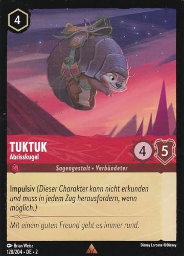 Aufstieg der Flutgestalten - Tuktuk - Abrisskugel - Rare - Deutsch - 128/204 - mit LMS Trading Grußkarte - Disney - Lorcana
