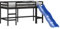 vidaXL Lit Mezzanine Enfants Toboggan, Lit Surélevé pour Enfants, Meuble de Rangement Chambre à Coucher, Moderne, 90x190 cm Bois Pin Massif