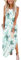 Cuptacc Sommerkleid Damen Lang Strandkleid 2025 Damenkleider Sommer Maxikleid mit Taschen Bambusblatt,Mittel M 38-40