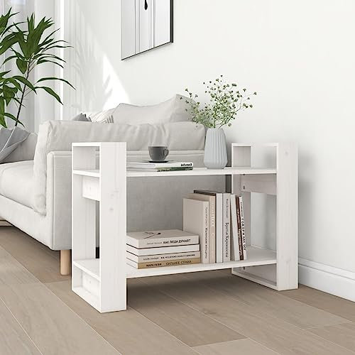 ULUYYUC Büroregal schuhregal Wand Büro-BücherregalBücherregal/Raumteiler Weiß 80x35x56,5 cm Massivholz KieferGeeignet für Büro, Arbeitszimmer, Wohnzimmer