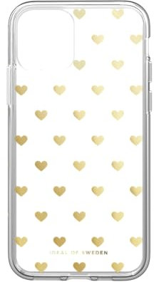 IDEAL OF SWEDEN Durchsichtige Handyhülle mit erhöhten Kanten und Nicht vergilbenden Materialien, fallgetesteter Schutz mit transparentem Finish, kompatibel mit iPhone 11 und XR (Golden Hearts)