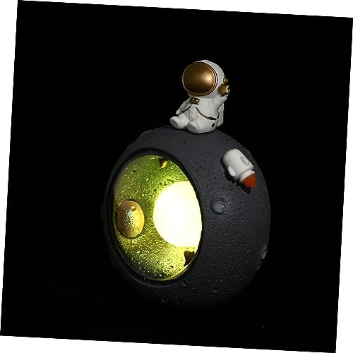Angoily Nachttischlampe Astronaut Planet Schlafzimmer Nachtlampe Atmosphäre Desktop Harzmaterial Licht Nordischer Stil Warmes Nachtlicht