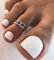 MouyouGlow 24 Pièces Faux Ongles D'orteil à coller Court,Carré Blanc White Unicolore Fake Ongles Pieds Toe Nails Full Cover Orteils Press on Nails avec Colle