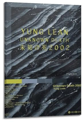 szzmyo Yung Lean Poster, Motiv: Unbekannter Tod, dekoratives Gemälde, moderne ästhetische Leinwand, Poster, Schlafzimmer, Kunst, Wohnzimmer, Dekoration, Poster, 20 x 30 cm, Rahmenstil