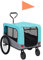 LAPOOH 2-in-1 Tier-Fahrradanhänger und Jogger, Hundeanhänger, Hundewagen, Hundefahrradanhänger, Comfort Wagon, Fahrrad Anhänger Tier, Fahradanhängerrad, Blau und Grau