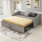 Merax Schlafsofa Ausziehbar 90/180 x 200 cm, Sofabett mit Lattenrost, Couch Bett 2 Sitzer mit Schlaffunktion, Samtstoff, Grau (Ohne Matratze)