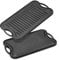 Warmiehomy Cast Iron Griddle Pan,40x25cm Double-Sided Non-Stick Pre-Seasoned Cast Iron Skillet BBQ Grill Pan for Gas Electric and Oven Safe