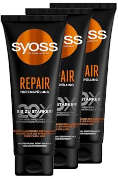 Syoss Tiefenspülung Repair (3x 250 ml), reichhaltige Spülung repariert alle Ebenen der Haarfasern, Haarspülung für geschmeidiges & widerstandsfähiges Haar