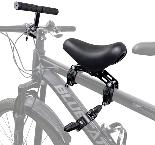 Alaxciax Front Mounted Bicycle Seats for Children, Kid Bike Seat Mountain with Handlebars Foot Pedals for Children 2~5 Years (Black) (Black)