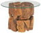 OHOOWOO Table Basse Bois Flottant de Teck Massif 60 cm,Table Basse en Bois flotté Artisanal, Rustique pour Salon et Chambre Ameublement et Décoration