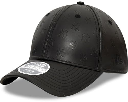 New Era 9Forty Damen Cap - Kunstleder NY Yankees schwarz