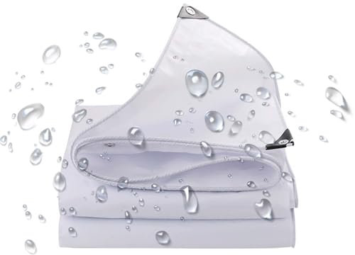 FIDSEJEONA BâChe À ŒIllets RenforcéE 4x7m, Bâche de Protection en PVC, Bâche Imperméable Grande, pour Voiture, Jardin, Pêche, Caravane, Meubles, Sol, Couverture Polyvalente