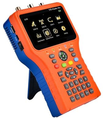 Digital Satellite Signal Meter Finder, V8 Finder Pro Satellite Signal Finder DVB-S2X/S2/S/T2/T/C/ATSC-C H.265 USB Wifi 2.4G with Automatic Antenna Adjustment for Satellite TV (1)