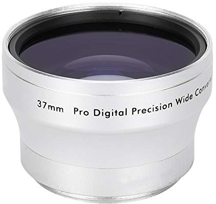 Ingrandimento Grandangolare per Fotocamera in Vetro Ottico Argento 0,45X Lente Aggiuntiva per Obiettivi per Fotocamera da 37 Mm L'obiettivo della Fotocamera per la Fotocamera