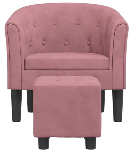 Kangmusi Clubsessel mit Fu?hocker Rosa Samt, kangmusi356482