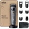 Braun Barttrimmer Series 5, +9 Zubehörteile, ultrascharfe Klinge, 120 Min Akkulaufzeit, 40 Längeneinstellungen, Wasserdicht, Präzisionsrad & Feststelltaste, BT5565, Grau