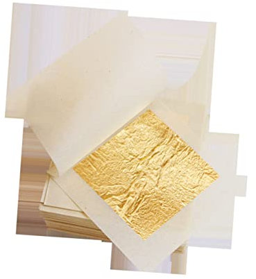 Operitacx 10 Stück 98% Goldgehalt Essbares Folienpapier Goldimitatfolie Für Schönheits-Buddha-statuen