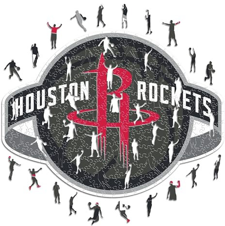 Iconic Puzzles - Houston Rockets, Logo, Holzpuzzle, offiziell lizenziert von der NBA, 100% nachhaltig, Größe M, 270 Teile