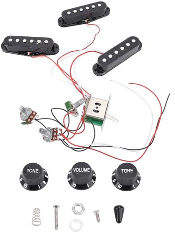 3pcs E -Gitarren -Pickup, Verstellbare Tonabnehmer, Kupferdraht und Kunststoffmaterial, Hohe Empfindlichkeit für E -Gitarre mit Accessoires -Kit, Schwarz, für E -Gitarre