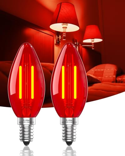 Bonlux E14 Rot Led Glühbirne,3w Rot Glühbirne,Equal to 20w Rote Lampe, Halloween/Weihnachten/Festival Rotes Licht, Bar/Party Rotes Licht Glühbirne