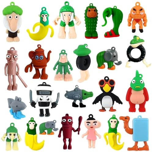 Hlayshing 24PCS Italian Brainrot Figuren,Italian Brainrot für Kinder | Tung Tung Tung Tung Sahur Spielzeugfiguren Für Kinder&Erwachsene,Kollegen,Freunde,Fidget Spielzeug
