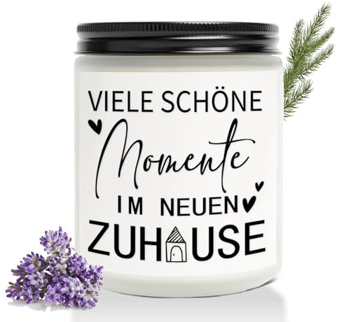 Einzugsgeschenke, Lavendel Duftkerze, Einzugsgeschenke Haus Wohnung, Neues Zuhause Geschenk Einzug, Einweihungsgeschenk, Neues Hause Geschenkidee, Richtfest Geschenk für Freundin, Frauen, Nachbarn