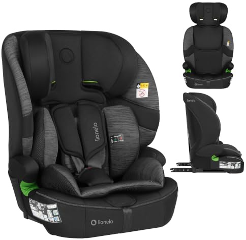 Lionelo Billy i-Size Kindersitz 76–150 cm (ab ca. 15 Monate–12 Jahre) | R129, ISOFIX & Top Tether oder Fahrzeuggurt, 5-Punkt-Gurt 76–105 cm, 10-fach Kopfstütze, Seitenaufprallschutz