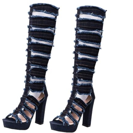 Garneck Stivali Altissimi Donna Estivi Punta Aperta e Tacchi Alto per Scarpe da Donna Fashion Comfortevoli