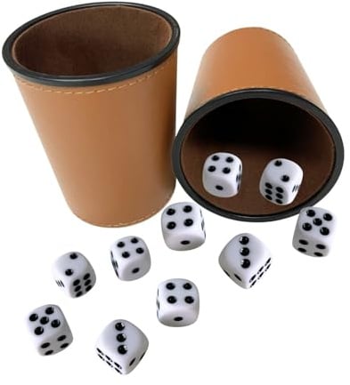 EVBOTGEE 2er Set Würfelbecher mit Würfeln für Schocken Spiele Party Bar Unterhaltung Familienabend Freizeitaktivitäten Qualitativ Würfelbecher Set für Geselligkeit